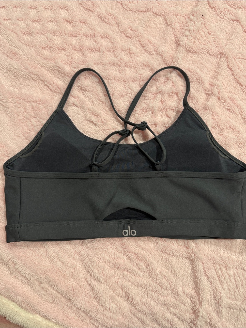 ALO Yoga Black Strappy Back Sports Bra